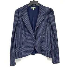 Ryegrass Blazer Blue Striped Single Button Lined Jacket NWT